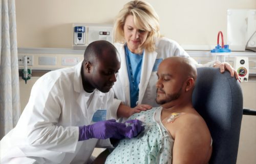 Patient receives chemotherapy