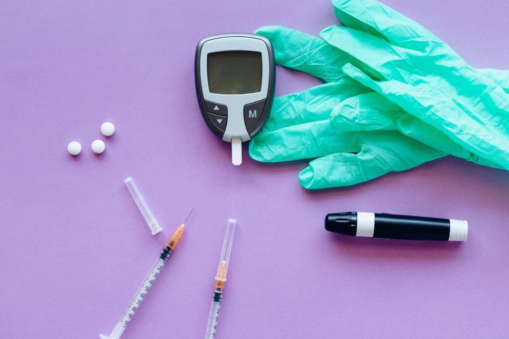 Insulin pen, injections, blood sugar monitor