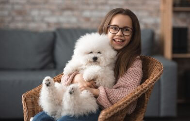 Child with dog
